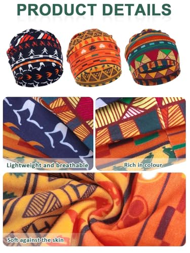 Bohend Bohemian Beanie Hats Headwear Cap Stretch Non Slip Bandanas Sleep Turbans Hats for Women Men Close top Head Covering - style: Boho 1
