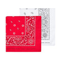 Levi’s All-Gender Multi-Purpose Bandana Gift Set – Headband, Wrap, Face & Neck Coverage - color: White/Red, size: Pack 2