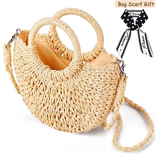 Dailyacc Straw Shoulder Bag For Women Woven Purse Beach Envelope Clutch Straws Wallet | Straw - color: Tote-brown