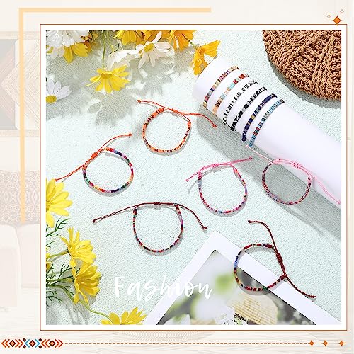 Yinkin Boho Surfer Ankle Bracelet Unisex Handmade Braided Bracelet Adjustable Woven Friendship Beaded Anklets Waterproof Beach Bracelets for Women Men