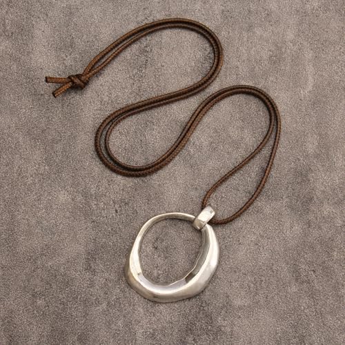 JAOYU Bohemian Necklaces for Women Leather Necklace Wood Pendant Choker Long Brown Necklace Chunky Circle Boho Hippie Jewelry - style: Chunky Boho Necklace
