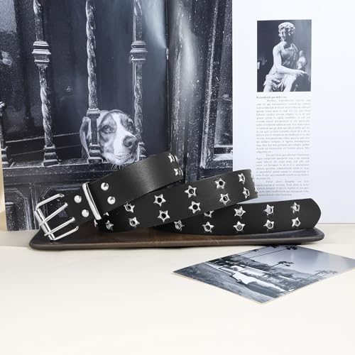 MILAKOO Punk Leather Waist Belt for Women Vintage Accessories for Hippie Skateboarding Enthusiasts - color: B