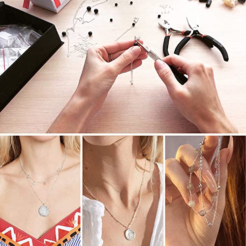 33 Feet Stainless Steel Satellite Chain Bulk, 2mm 304 Stainless Steel Chain Flat Cable Link Beaded Satellite Chains Bulk for Jewelry Making DIY Craft - color: Stainless Steel Small Beads Satellite Cable Chain