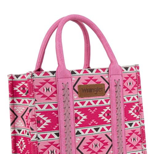Wrangler Aztec Tote Bag for Women Boho Shoulder Purses and Handbags - color: Aztec Peach Pink (Guitar Strap)