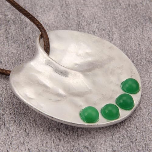 JAOYU Bohemian Necklaces for Women Leather Necklace Wood Pendant Choker Long Brown Necklace Chunky Circle Boho Hippie Jewelry - style: Bohemian Large Pendant Necklace
