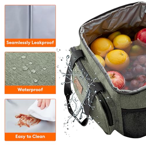 Lifewit Large Lunch Bag, Insulated Lunch Box, Soft Cooler Cooling Tote for Adult Men Women, Dark Green 24-Can (15L) - color: Dark Green, size: Large(15L)