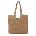 Straw Beach Tote Bag: Large Summer Boho Woven Bags - Rattan Handmade Shoulder Handbags for Women - color: Brown