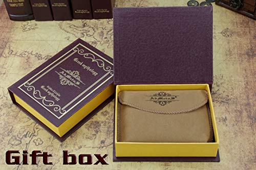Admetus Mens RFID Blocking Wallets Zipper Leather Wallet for Men Bifold RFID Card Holder - color: Brown-23