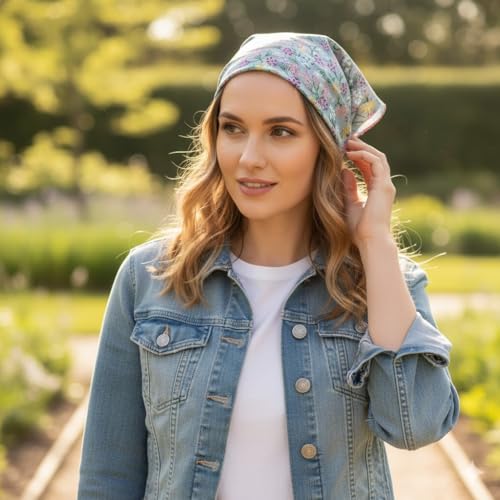 STARWHISPER Multicolored 22''x22'' Cotton Bandana for Women and Men Multi-purpose Headband Hair Scarf Protective Coverage - color: H1