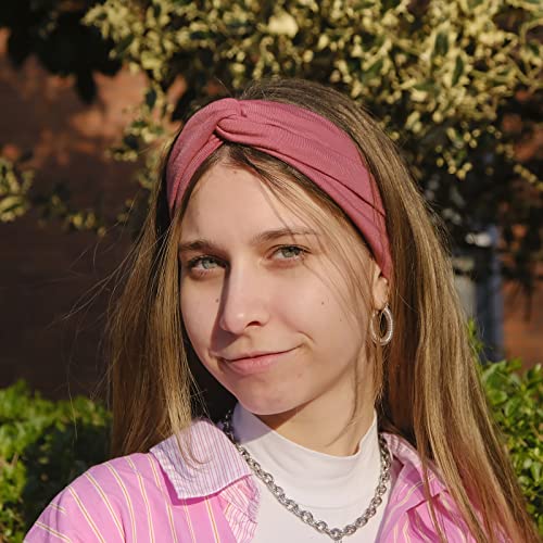 DRESHOW 8 Pack Headbands for Women Yoga Knotted Headbands Elastic Criss Cross Hair Accessories Sports Head Wrap Non Slip - color: 8 Pack Cross D