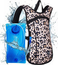 Vibe Festival Gear Rave Hydration Pack Backpack with 2L Water Bladder for Women Men – Festival Hydropack, Hydro Pack, Leak Proof, Lightweight – Teens, Party, Hiking, Running, Outdoor Sports - color: Leopard