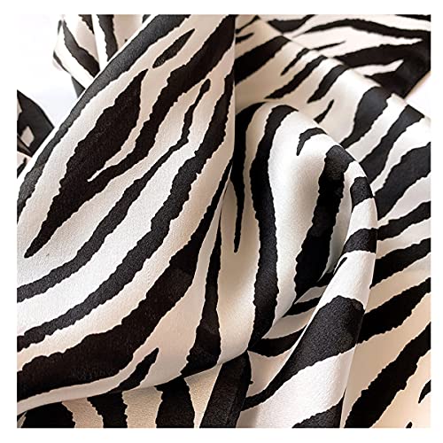 Aufeel Women's 100% Pure Mulberry Silk Small Square Scarf - Neckerchief Women - Silk Headscarf - 21" x 21" - color: Black Stripe