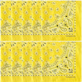 The Peacock Crew Premium Soft Cotton Bandanas Pack for Men and Women Paisley 22 x 22 inches - color: Pack of 10 Magic Yellow
