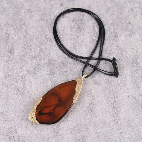 Leather Necklace for Women Large Pendant Hippie Choker Necklace Vintage Sweater Necklace Chunky Boho Necklaces for Women - style: Indian Leather Necklace
