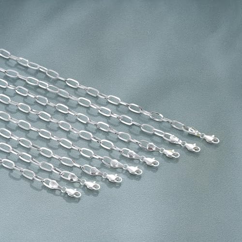 S925 Sterling Silver Paperclip Chain Bracelets for Women - Sterling Silver Paperclip Chain Bracelet Handmade Jewelry Gold Bracelets for Women 7"