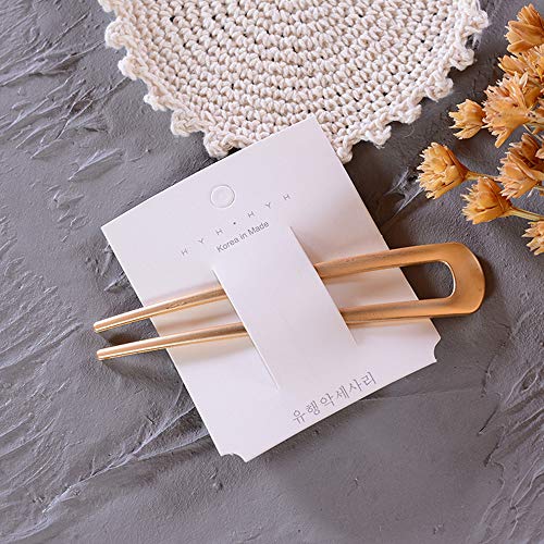[2 Pack] Benefree U-Shape Hairpins, Bride Hair Accessories Hair Pins Clip Vintage Hair Stick,Hairstyle Chignon for Women Girls-Gold - color: 2P Gold