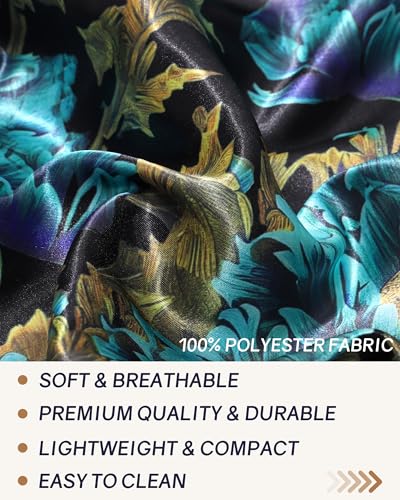 AWAYTR Long Satin Bonnet for Braids - Elastic Silk Hair Bonnets for Sleeping Night Cap Stretchy Tie Band for Women(Print) - color: Print