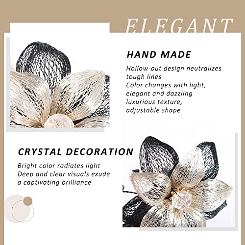 Mistofu 3.93inch DIY Copper Wire Metal Hand-woven High-level design Barrettes Elegant Hair Accessories, Gifts for Women Girls (black) - color: black