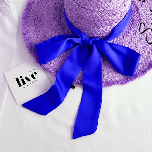Long Thin Skinny Scarf Satin Neckerchief Ribbon Tie Waist Belt for Women - color: Royal Blue