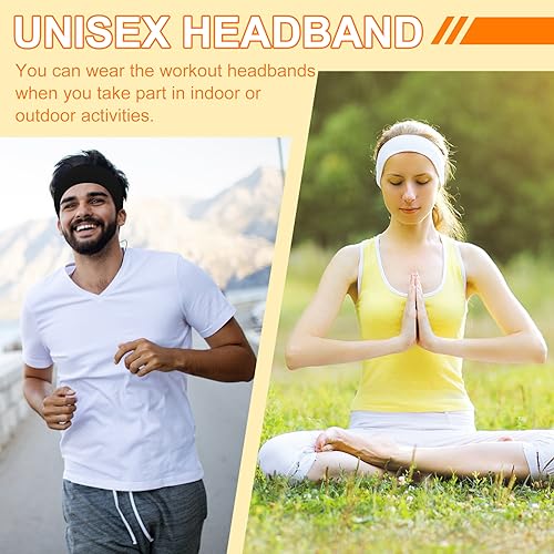 RITOPER Workout Wide Headbands for Women Non Slip, Super Soft Yoga Running Exercise Head Bands, Elastic Sweat Band Hair Bands for Women's Hair, Womens Solid Headband Hair Wrap - color: fd-solid