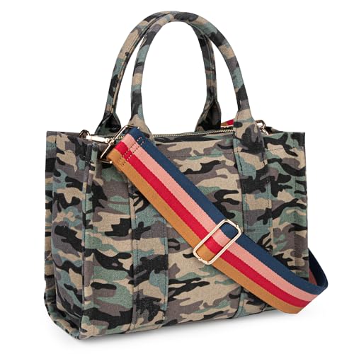Canvas Tote Bag for Women Top Handle Handbag Crossbody Tote Bag for Women - color: A1-camouflage