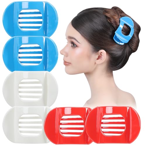 RC ROCHE 6 Pcs Flat Claw Hair Clips for Women Thick Hair French Round Duckbill Square Secure Strong Hold Grip Clamps Barrettes Curved No Slip No Crease Styling Cute, Medium Limited Edition - color: (Medium) Limited Edition