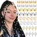 40PCS Hair Jewelry for Braids Gold&Silver Hair Cuffs Adjustable Braid Jewelry Non-Piercing Ear Clips Multi Style Loc Dreadlock Accessories for Women and Girls - color: Gold&Silver