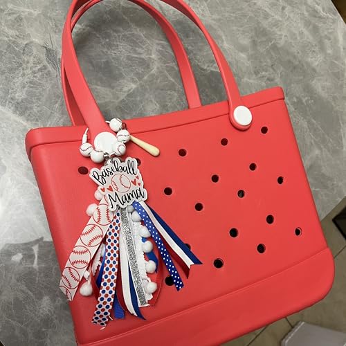 Baseball Softball Soccer Football Volleyball Sports Mom Charms for Bogg Bag Accessories Tassel Backpack Gifts - style: Baseball Mom