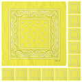 Falari 12 Pack Bandanas Multipurpose Cotton Novelty Paisley Bandana Headband for Cowboy Men Women 22 x 22 - color: Yellow
