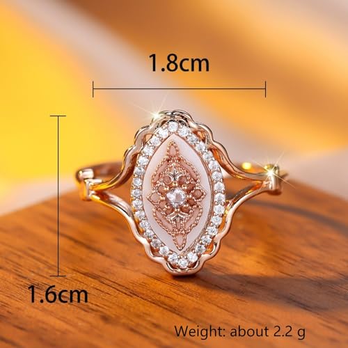 Simple Wave Lace Ring Women's Personalized Vintage Court Style Ring, Gold Rings for Women，Promise Rings for Her - color: Rose gold, size: 10