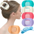 RC ROCHE 6 Pcs Flat Claw Hair Clips for Women Thick Hair French Round Duckbill Square Secure Strong Hold Grip Clamps Barrettes Curved No Slip No Crease Styling Cute Extra Jumbo XL, Large Pastel - color: (Large) Pastel