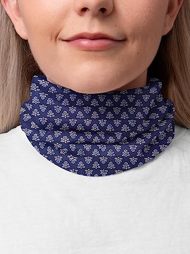 AVKA Studio 100% Cotton Bandanas for Women & Men, 2 Pack 20x20 Inch, 22x22 inch Hand Printed, Lightweight Cotton Handkerchief - color: Indigo Blue 1, size: 20 x 20 Inches