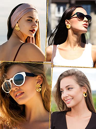 Glenmal Gold Statement Earrings for Women Large Gold Geometric Earrings Woven Twisted Leaf Earring Jewelry Gift - style: Round Style