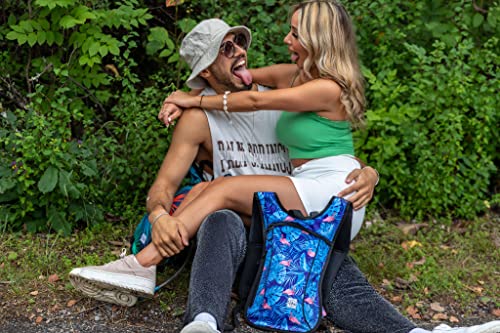 Vibe Festival Gear Rave Hydration Pack Backpack with 2L Water Bladder for Women Men – Festival Hydropack, Hydro Pack, Leak Proof, Lightweight – Teens, Party, Hiking, Running, Outdoor Sports - color: Flamingo