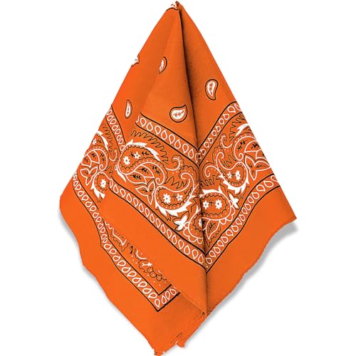 Amscan womens Paisley Bandana - color: Orange, size: 20" x 20", 1 Piece
