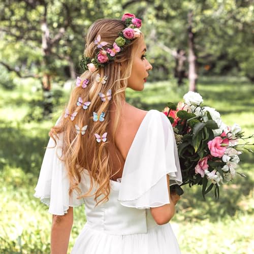 20Pcs Glitter Hair Clips for Kids - Moving Fairy Accessories for Women, Girls Colorful Hair Clips 90s (Brown) - color: Brown