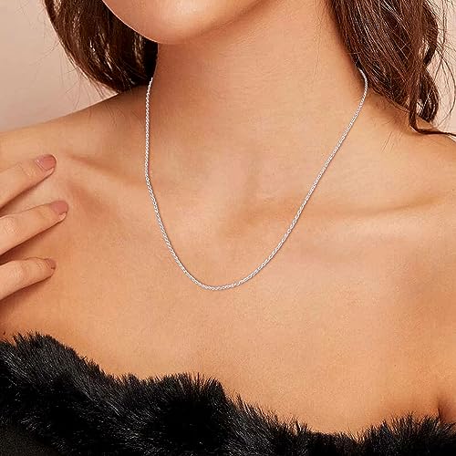 Gacimy 925 Sterling Silver Rope Chain for Women Men, 1.2mm 1.5mm 1.8mm Width 16 18 20 22 24 Inches Length - size: 18 Inches, style: 1.5MM-Width