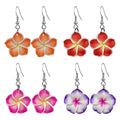 4 Pairs Tropical Bohemian Dangle Earrings For Women Hawaii Plant Daisy Flower Drop Earrings Set - color: style-2