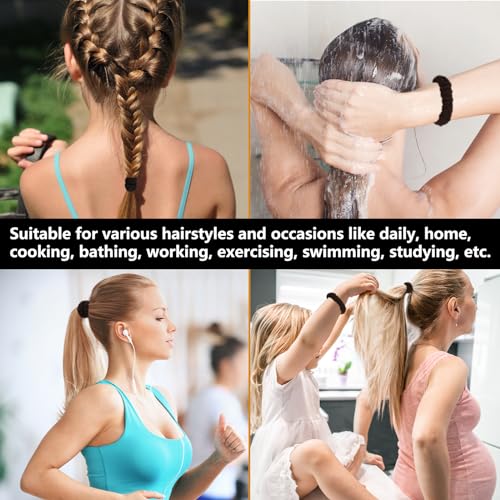 Youxuan No Damage Soft Polyester Hair Ties, No Tug Scrunchies Hair Bands with Strong Elasticity - color: Multi-colored
