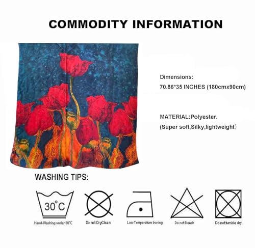Acotavie Scarfs for Women Dressy Fashion Scarves Long Floral Pattern Scarf Lightweight Sunscreen Shawls - color: C021