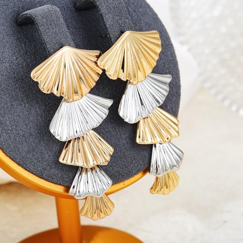 Gold/Silver Shell Dangle Earrings for Women Seashell Drop Dangle Earrings Ocean Beach Earrings Summer Jewelry - color: A
