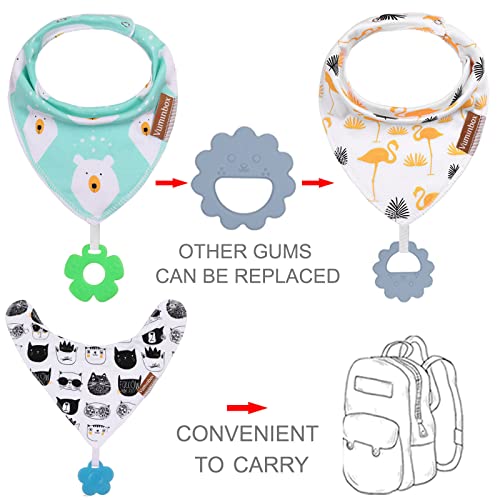Baby Bandana Drool Bibs 6-Pack and Teething Toys 6-Pack Made with 100% Organic Cotton, Absorbent and Soft Unisex - color: Bandana Bibs - Unisex (6-pack)
