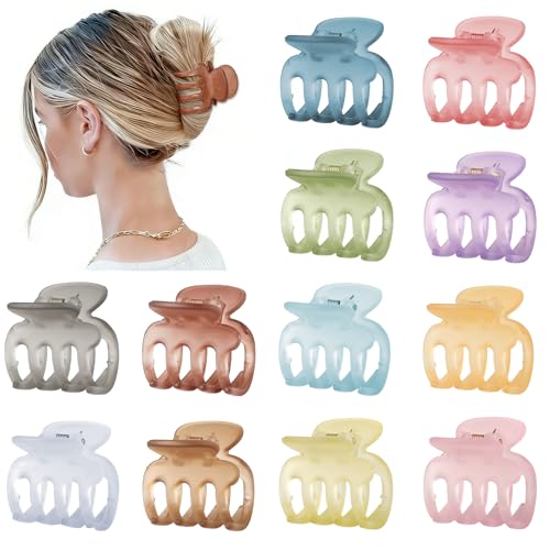 Sisiaipu 12Pcs Hair Clips for Women 1.8 Inch Small Claw Clips for Thin Hair Medium Hair Claw Clips for Thick Hair Accessories for Women Girls (Ice Cream) - color: Ice Cream