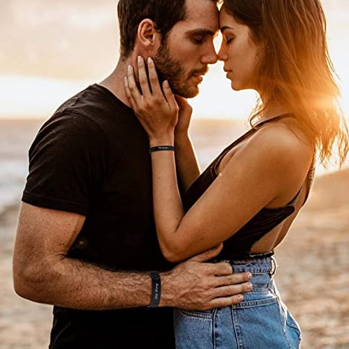 Custom Mens Bracelet Personalized Watch Band Engraved Name Bracelets for Men Customized ID Cuff Wristband Gift for Dad Husband - style: Black0 - 1.0cm
