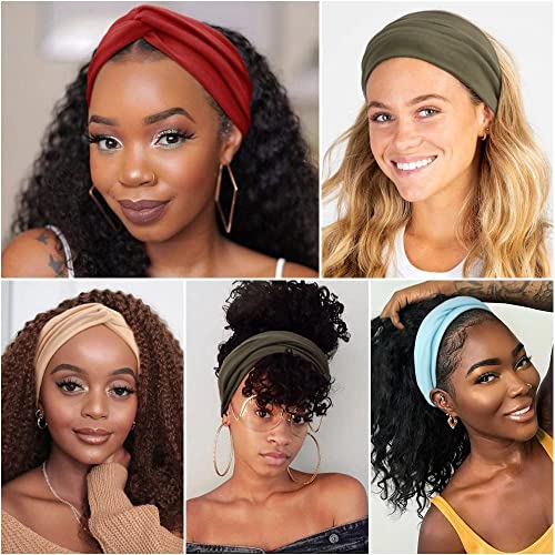 DRESHOW 8 Pack Headbands for Women Yoga Knotted Headbands Elastic Criss Cross Hair Accessories Sports Head Wrap Non Slip - color: 8 Pack Fashion Headbands