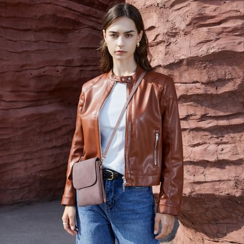 BOSTANTEN Vegan Leather Crossbody Bags for Women Designer Cell Phone Bag Wallet Purses Adjustable Strap - color: A-06-purple Lavender