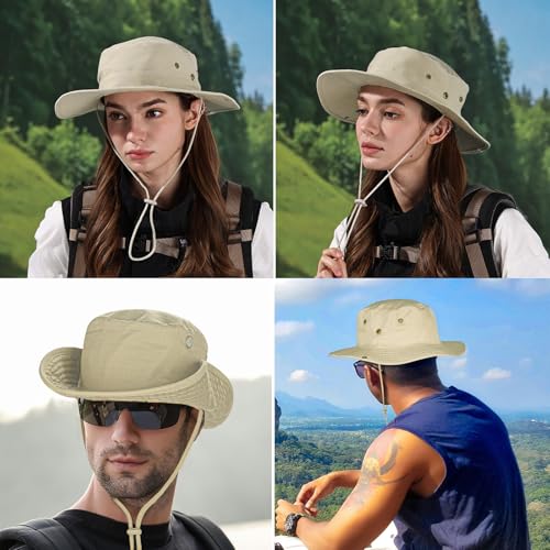 Sun Hats for Men Women Boonie Hat Foldable Fishing Hat UPF 50+ Bucket Hat for Fishing Hiking Garden Safari Beach - color: 1pack-beige Camo1
