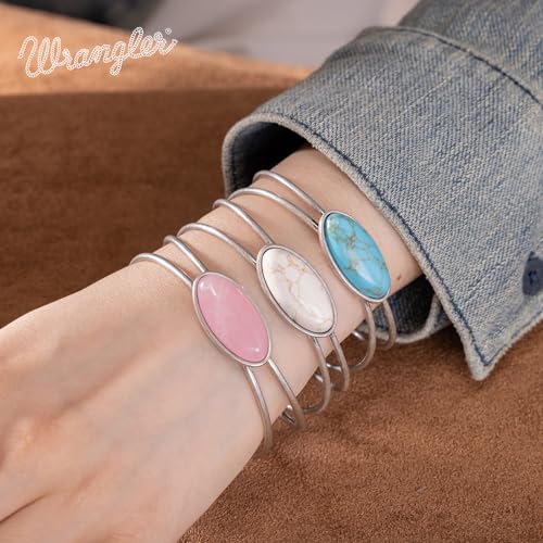Montana West Wrangler Cuff Bracelet for Women Adjustable Open Cuff Bangle Vintage Bracelet Gold Silver Jewelry