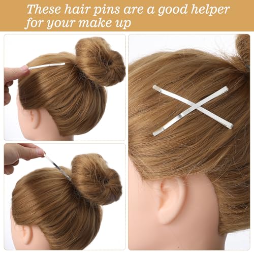Tyqour 30 PCS Curved Bobby Pins for Women Silver Jumbo Bobby Pins for Thick Hair Long Hair Pins for Buns for Women Thick Long Updo Hair Style - color: Silver