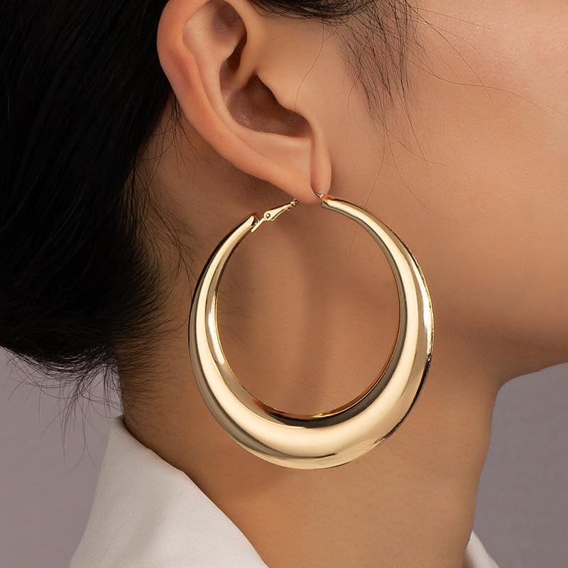 Colorful Large Hoop Earrings for Women Chunky Statement Earrings for Women White Black Red Leopard Hot Pink Earrings Big Hoops Vintage Neon 80s 90s Earrings Chunky Jewelry - style: G